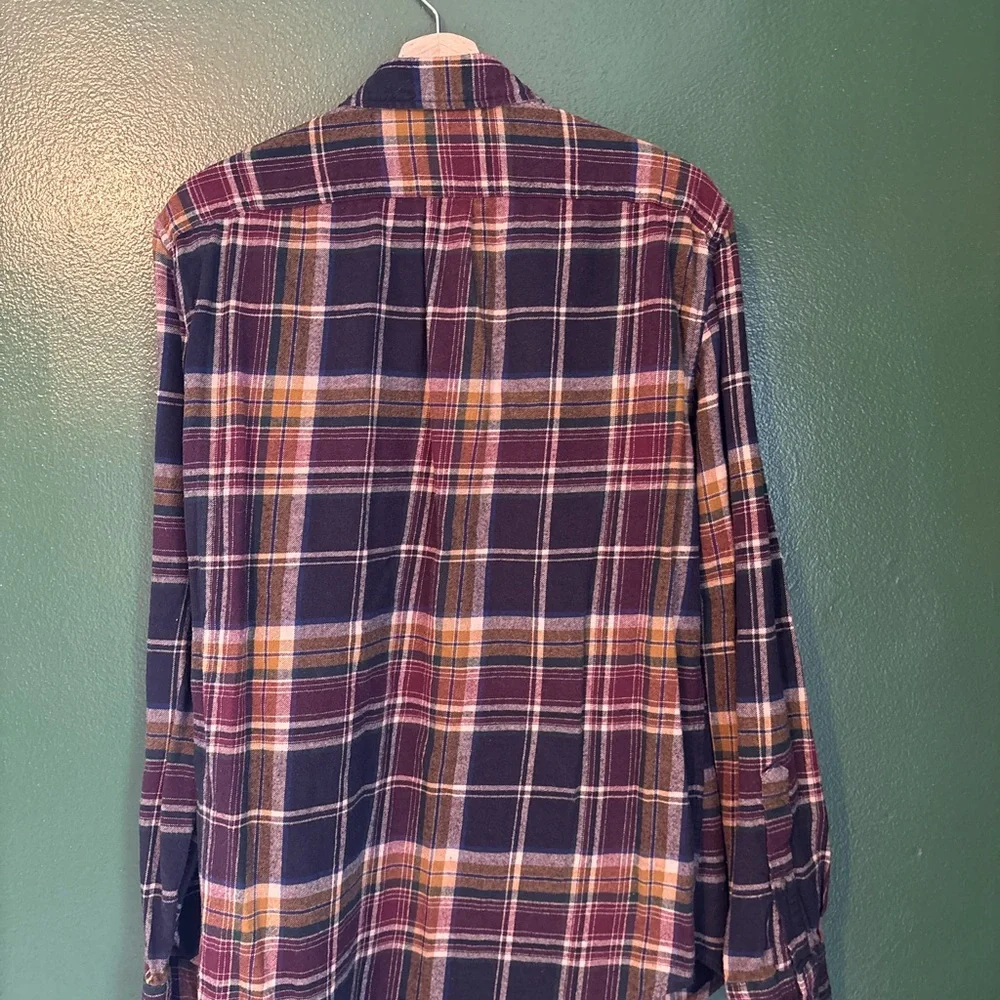 J. Crew Men's Navy Flannel Button-Down Shirt